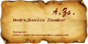 Andrejkovics Zsombor névjegykártya